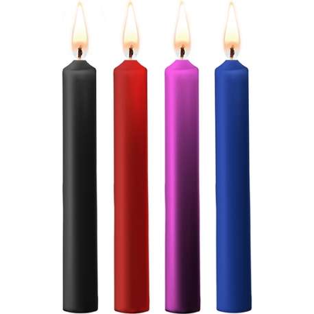 TEASING WAX CANDLES PARAFINA 4 PACK COLORES MEZCLADOS