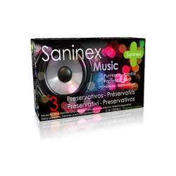 SANINEX PRESERVATIVOS MUSIC PUNTEADO 3UDS