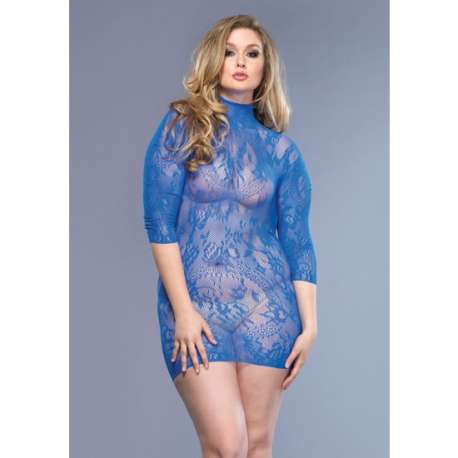 LEG AVENUE ENCAJE FLORAL AZUL