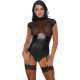 SULTRY VIXEN TEDDY WITH GARTER STRAPS NEGRO