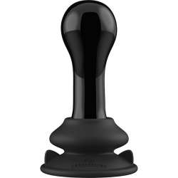 GLOBY - GLASS VIBRATOR - WITH SUCTION CUP AND REMOTE - RECHARGEABLE - 10 VELOCIDADES - NEGRO
